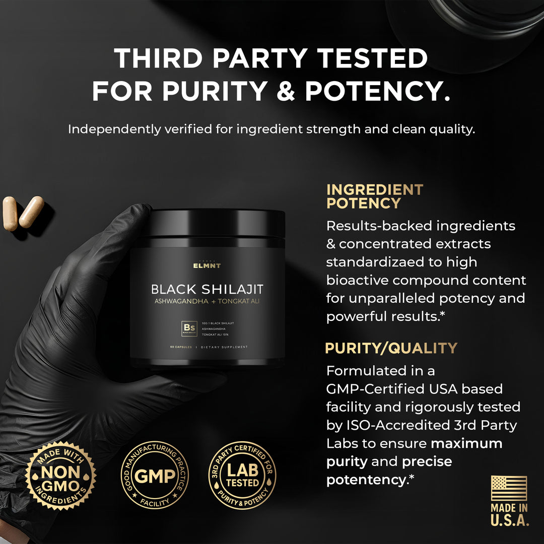 100x Strength Black Shilajit for Men w. 10% Tongkat Ali & Ashwagandha