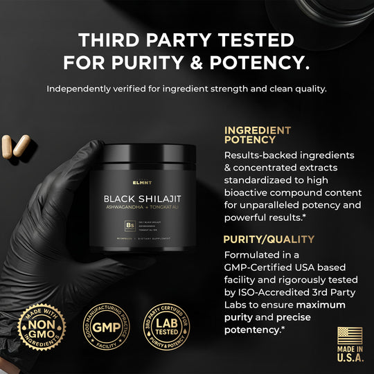 100x Strength Black Shilajit for Men w. 10% Tongkat Ali & Ashwagandha