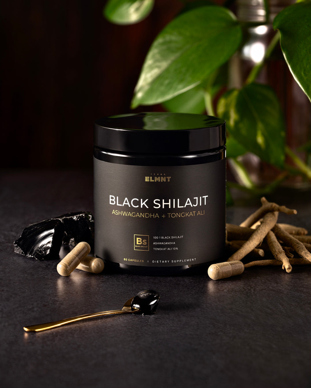 100x Strength Black Shilajit for Men w. 10% Tongkat Ali & Ashwagandha