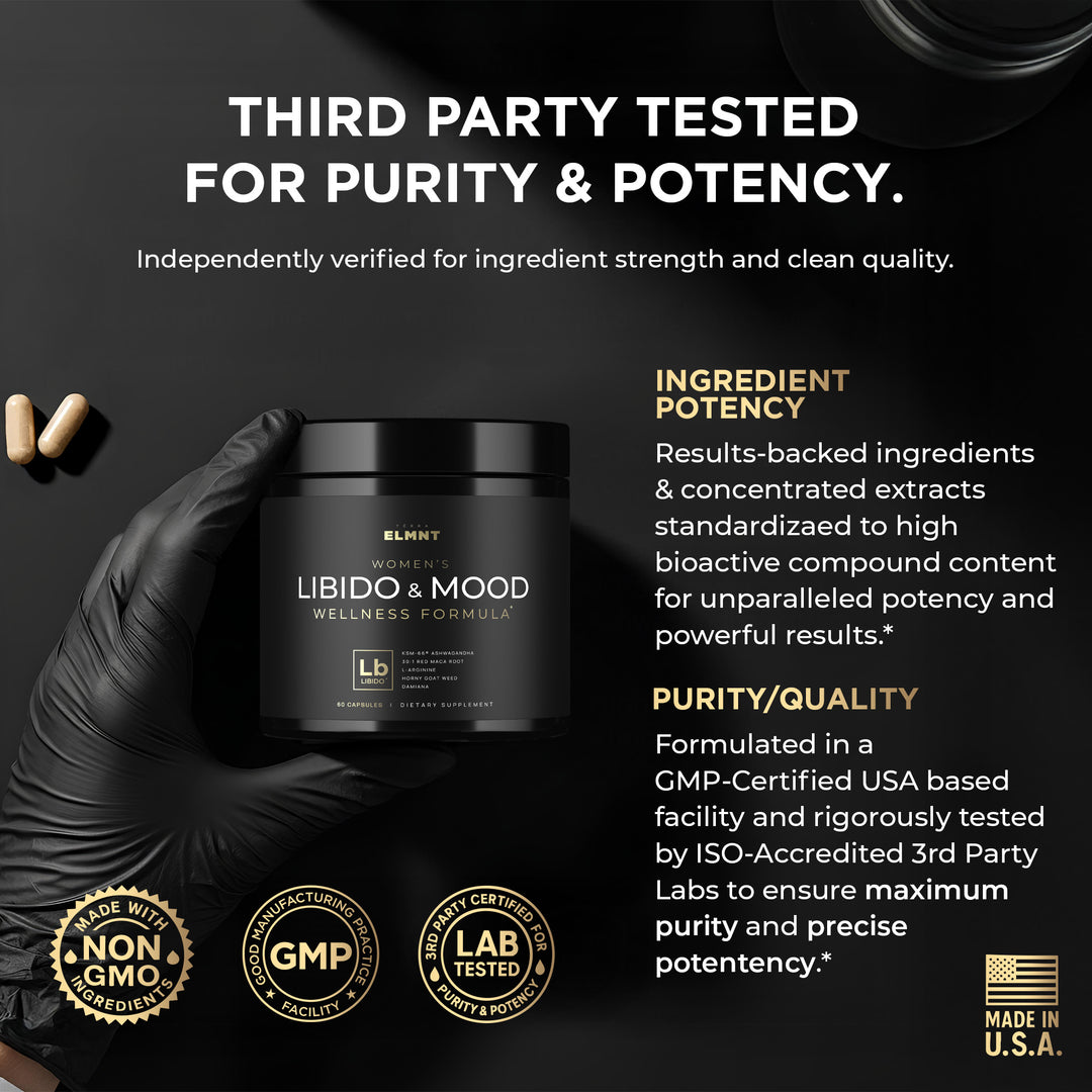 1,450mg Libido Booster for Women w. 30x Strength Red Maca Root, KSM66 Ashwagandha, Horny Goat Weed & Damiana
